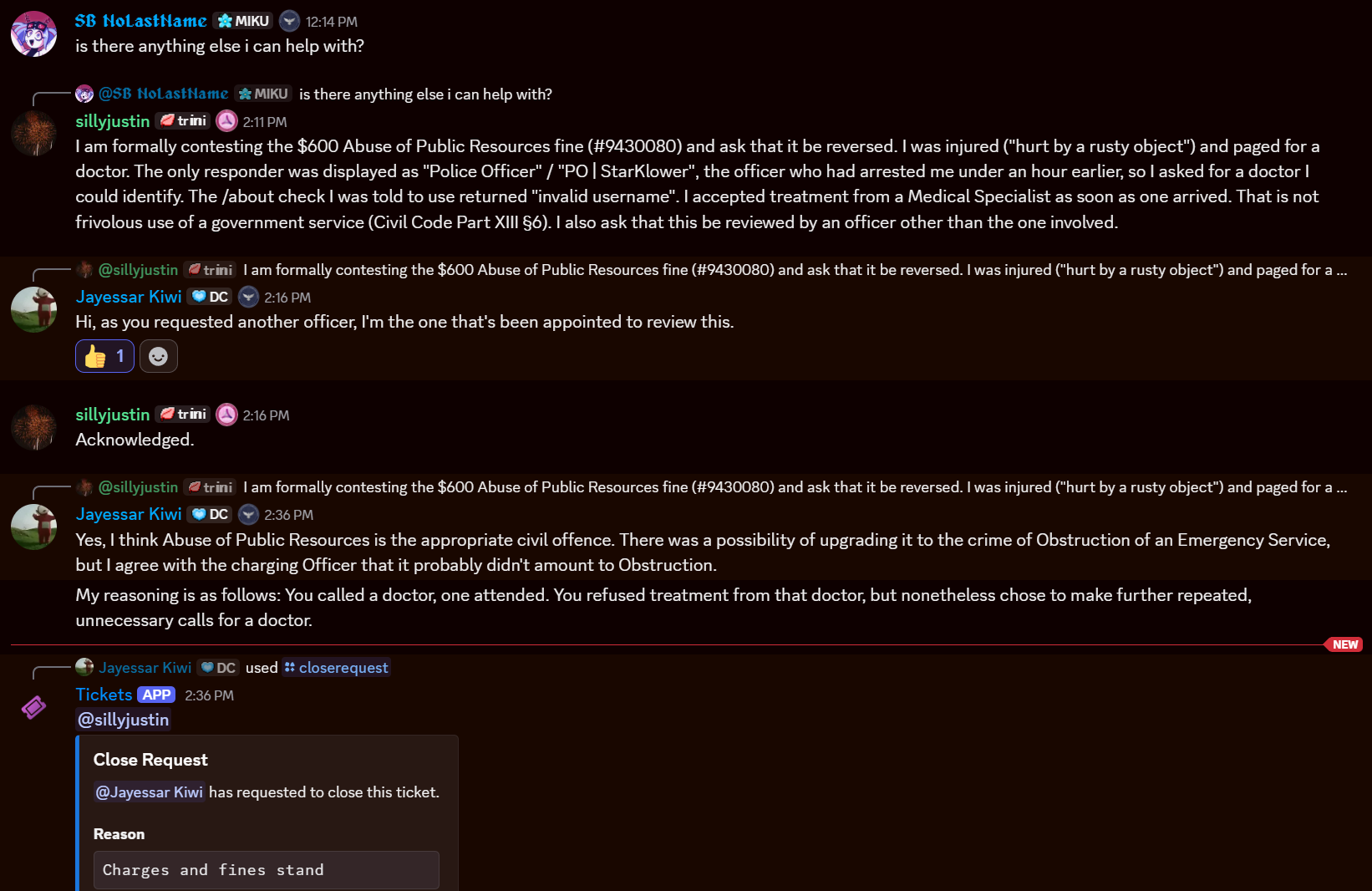 P-022 DHS review - contest refused, charges and fines stand.png